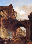 ROBERT, Hubert The Porta Octavia in Rome oil painting on canvas